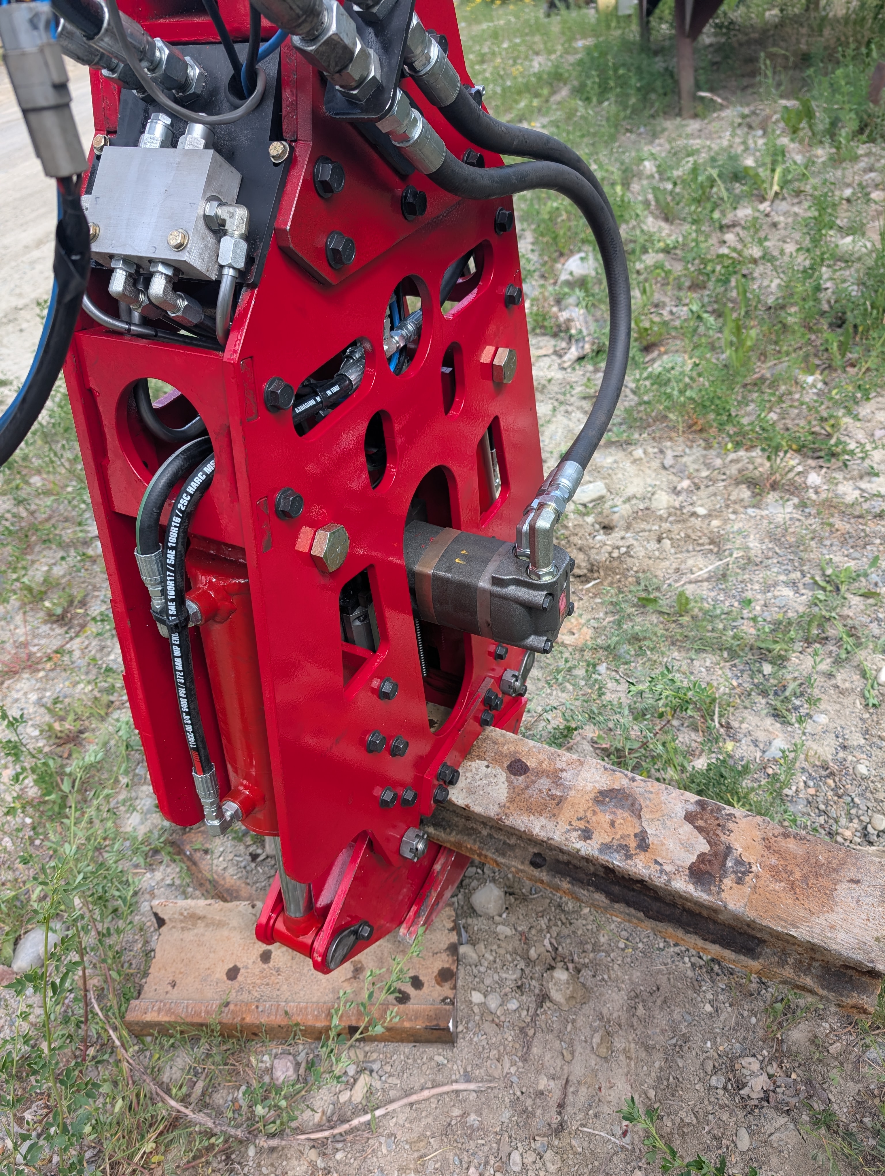 Saw operating in snowy weather